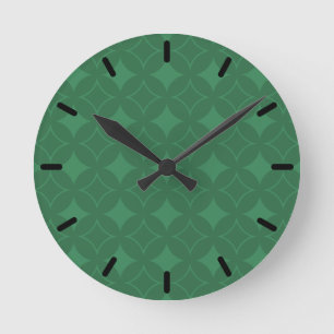 Horloge Ronde Motif Shippo vert