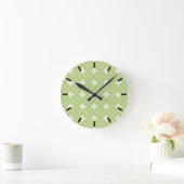 Horloge Ronde Motif shippo vert olive (Maison)