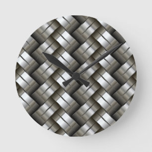 Horloge Ronde Motif tissé en métal