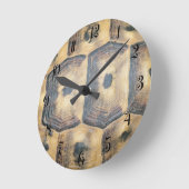 Horloge Ronde Motif Tortoise Shell (Angle)