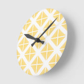 Horloge Ronde Motif triangle à la mode jaune (Angle)