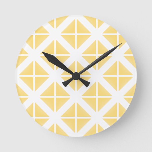 Horloge Ronde Motif triangle à la mode jaune (Recto)