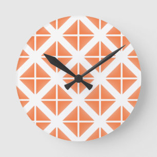 Horloge Ronde Motif triangle Orange tendance