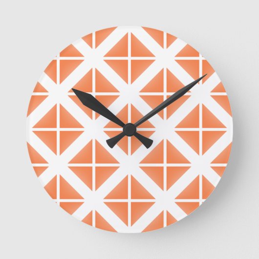 Horloge Ronde Motif triangle Orange tendance (Recto)