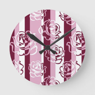 Horloge Ronde Motif trié avec roses
