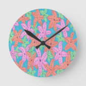 Horloge Ronde Motif Tropical Starfish (Recto)