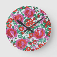 Motif végétal rose