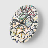 Horloge Ronde motif vélo de style urbain (Angle)