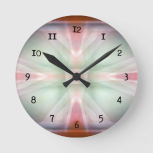 Horloge Ronde motif vert et rouge Abstrait