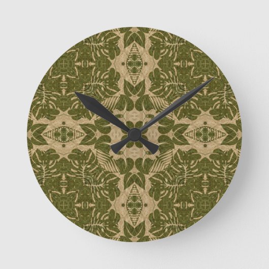 Horloge Ronde Motif vintage de damassé d'art (Recto)