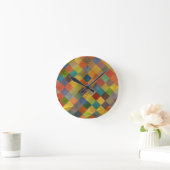 Horloge Ronde motif vintage. Géométrique. (Maison)