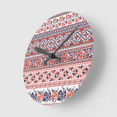 Horloge Ronde Motifs de conception de point de croix (Angle)