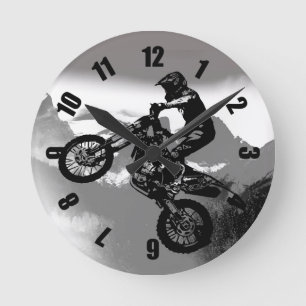 Horloge Ronde Motocross Biker - Rocky Mountains