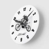 Horloge Ronde Motocross Racer Design (Angle)