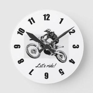 Horloge Ronde Motocross Racer Design