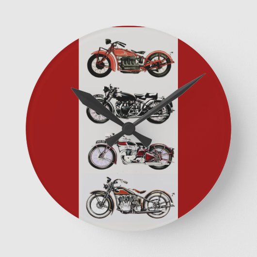 Horloge Ronde MOTOCYCLES vintages (Recto)