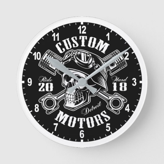 Horloge Ronde Motos personnalisées (Recto)