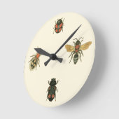 Horloge Ronde Mouches et coléoptères par Vision Studio (Angle)