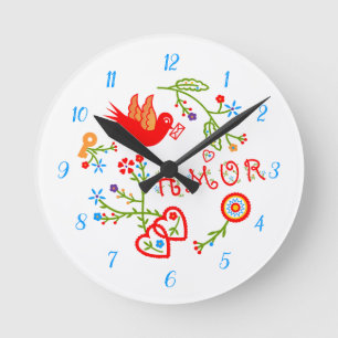 Horloge Ronde Mouchoirs d'amour de Valentine