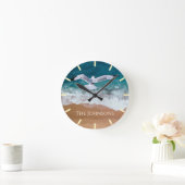 Horloge Ronde Mouette au-dessus de la mer (Maison)