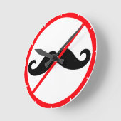 Horloge Ronde Moustache interdite ! (Angle)