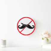 Horloge Ronde Moustache interdite ! (Maison)