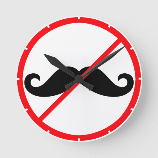 Horloge Ronde Moustache interdite ! (Recto)