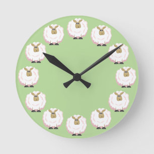 Horloge Ronde Mouton blanc souple