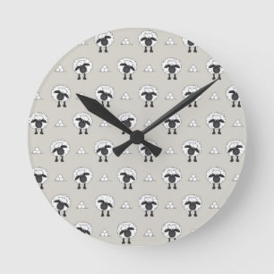 Horloge Ronde Moutons, moutons et bien plus de moutons