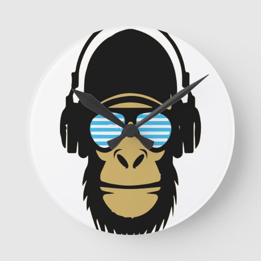 Horloge Ronde Mr Dubstep Monkey (Recto)