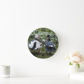 Horloge Ronde Mucovy Ducks Sitting on Bench Clock (Maison)