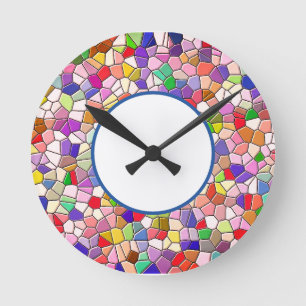 Horloge Ronde Multicolored Pattern Round Acrylic Wall Clock