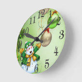 Horloge Ronde Muñeco de Nieve (Angle)