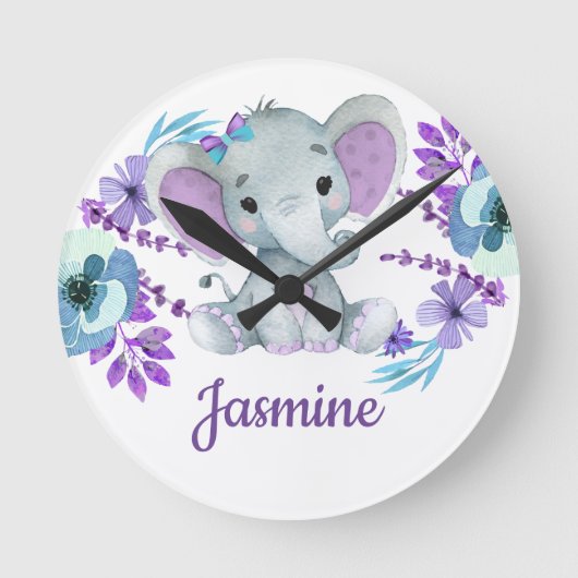 Horloge Ronde Mur Acrylique pourpre, Arrondi (Moyen (Recto)