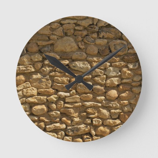 Horloge Ronde Mur de pierre rustique (Recto)