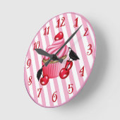 Horloge Ronde Mur de Retro Cherry (Angle)