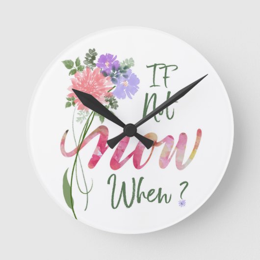 Horloge Ronde Mur floral de script (Recto)