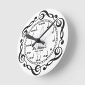 Horloge Ronde Music Note Personnalizable Wall Clock (Angle)