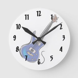 Horloge Ronde musique bleue graphic.png de guitare électrique
