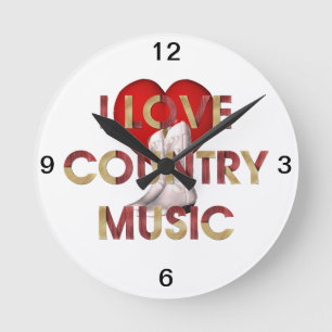 Horloge Ronde Musique country d'amour de la PIÈCE EN T I