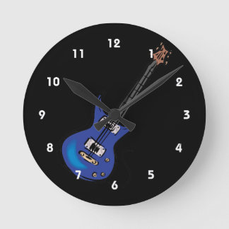 Horloge Ronde musique de guitare électrique bleu graphique.png
