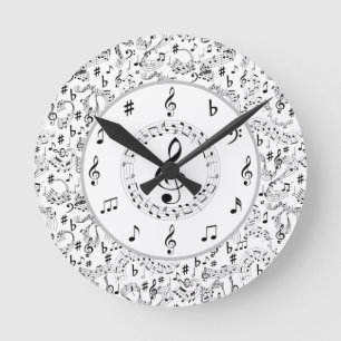 Horloge Ronde Musique, notes musicales