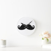 Horloge Ronde Mustache noire de Funny (Maison)