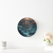 Horloge Ronde Mystic Gothic Steampunk Art - Blue Copper Patina  (Maison)