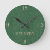Horloge Ronde Name || Home Office Classic Green Denim Print 8-in (Recto)