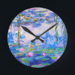 Horloge Ronde Nappes d'eau Claude Monet<br><div class="desc">Water Lilies Claude Monet cool,  vieux,  maître,  chef-d'oeuvre,  fine,  restauré,  impressionnisme,  peinture,  peinture,  vibrant,  saturé,  couleur,  belle,  belle,  qualité,  haute résolution,  paysage,  paysage,  poste,  décoration,  couleurs,  paris,  france,  renouvellement best,  vendeur,  coloré,  bon marché</div>