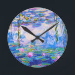 Horloge Ronde Nappes d'eau Claude Monet<br><div class="desc">Water Lilies Claude Monet cool,  vieux,  maître,  chef-d'oeuvre,  fine,  restauré,  impressionnisme,  peinture,  peinture,  vibrant,  saturé,  couleur,  belle,  belle,  qualité,  haute résolution,  paysage,  paysage,  poste,  décoration,  couleurs,  paris,  france,  renouvellement best,  vendeur,  coloré,  bon marché</div>