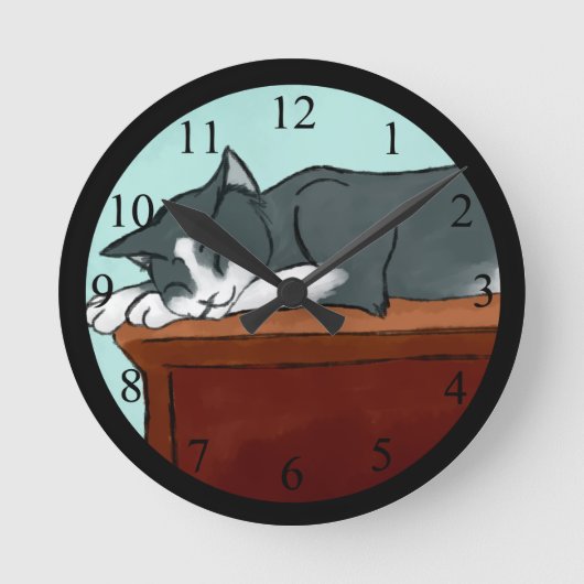 Horloge Ronde Napping Kitty (Recto)