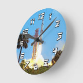 Horloge Ronde NASA Apollo 16 Saturn V lancement de fusée (Angle)