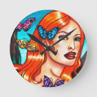 Nature Girl Butterflies original fantasy art Canva